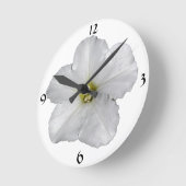 Petunia Bloem Bloem Kerst Decoratie Cute Witte Ronde Klok (Hoek)