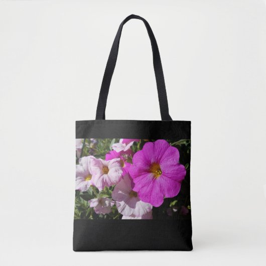 Petunia-bloemen / helderroze en Bleek roze / Tote Bag (Voorkant)