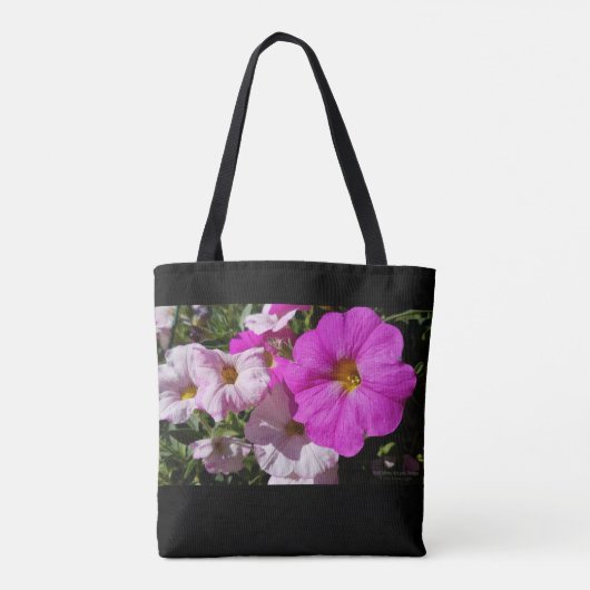 Petunia-bloemen / helderroze en Bleek roze / Tote Bag (Achterkant)