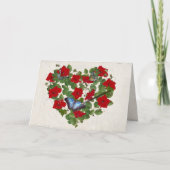 petunia en vlinderhart met borstel kaart (Voorkant)