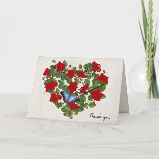 petunia en vlinderhart met borstel kaart (Voorkant)