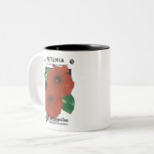 Petunia Fire Chief Dwarf Seed Packet, F. Lagomarsi Tweekleurige Koffiemok (Voorkant links)