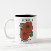 Petunia Fire Chief Dwarf Seed Packet, F. Lagomarsi Tweekleurige Koffiemok (Links)