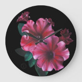 Petunia flower clock grote klok (Voorkant)