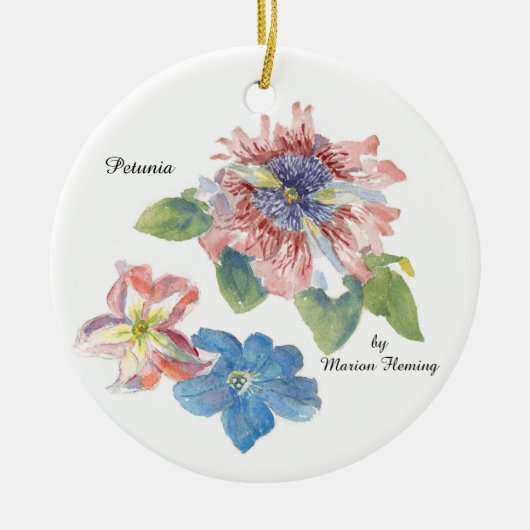 Petunia Flower Keramisch Ornament (Voorkant)