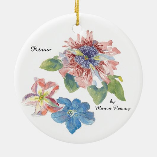 Petunia Flower Keramisch Ornament (Achterkant)