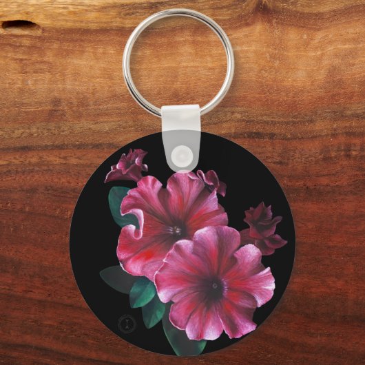 Petunia flower Key Chain Sleutelhanger (Achterkant)