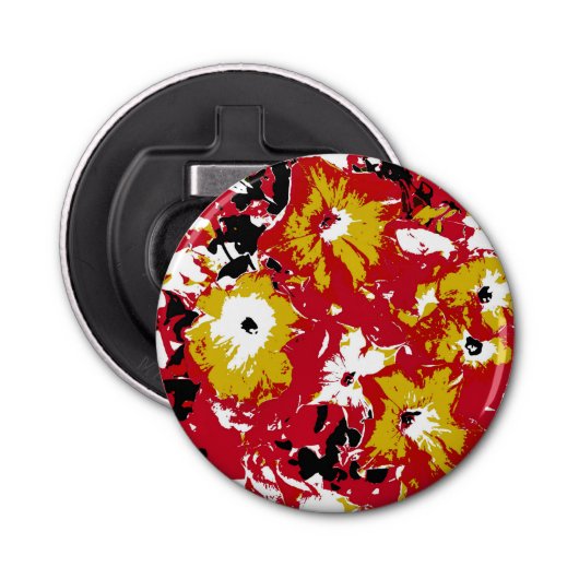 PETUNIA FLOWERS ABSTRACT BUTTON FLESOPENER (Voorkant)
