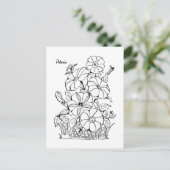  Petunia Flowers Adult Coloring Briefkaart (Staand voorkant)