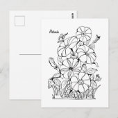  Petunia Flowers Adult Coloring Briefkaart (Voorkant / Achterkant)