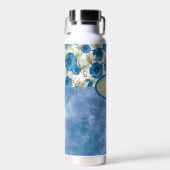 Petunia Flowers en White Washing Denim Kijk Waterfles (Voorkant)