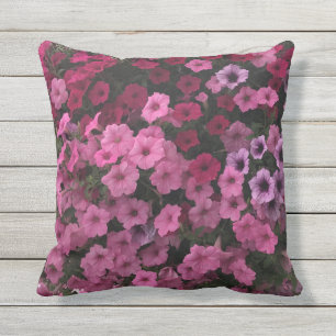 Petunia Flowers Outdoor Pink Paarse Garden Bench Buitenkussen