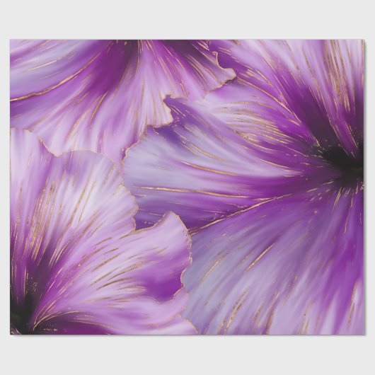 Petunia golden flow abstract cadeaupapier (Vlak)