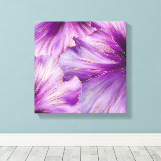 Petunia golden flow abstract canvas afdruk (Insitu (Houten vloer))