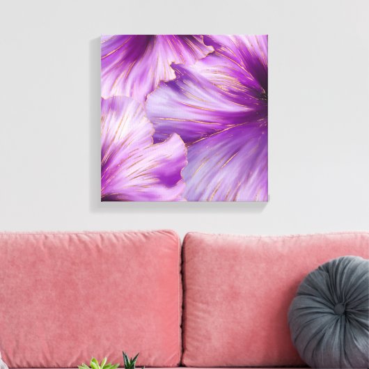 Petunia golden flow abstract canvas afdruk (Insitu (Woonkamer))