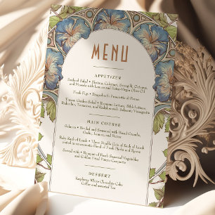 Petunia Menu Bruiloft Art Nouveau door Mucha Kaart