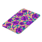 Petunia Night Sky op abrikozenachtergrond Drow Pil Magneet (Linkerzijde)