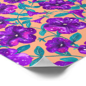 Petunia Night Sky op abrikozenachtergrond Drow Pil Poster (Hoek)