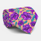 Petunia Night Sky op abrikozenachtergrond Drow Pil Stropdas (Opgerold)