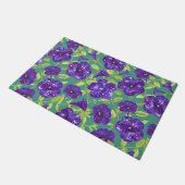 Petunia Night Sky op blauwgroen achtergrond Sierku Deurmat (Schuin)