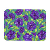 Petunia Night Sky op blauwgroen achtergrond Sierku Magneet (Horizontaal)