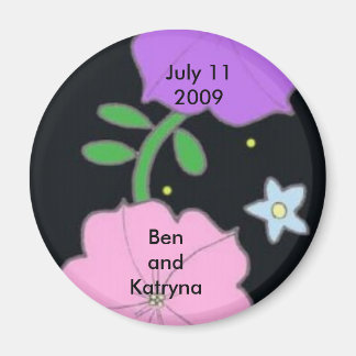 Petunia op zwart Save the Date Magneet