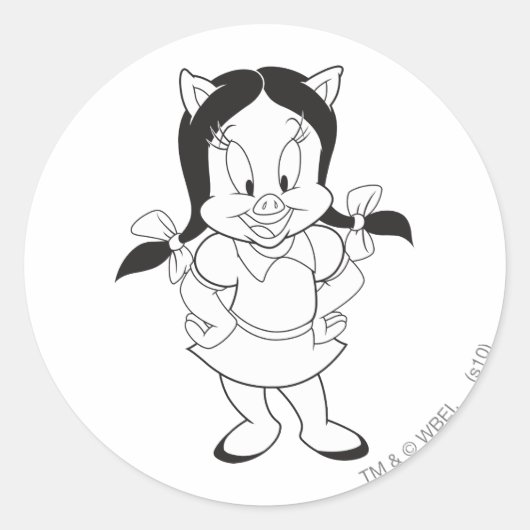 Petunia Posing Ronde Sticker (Voorkant)