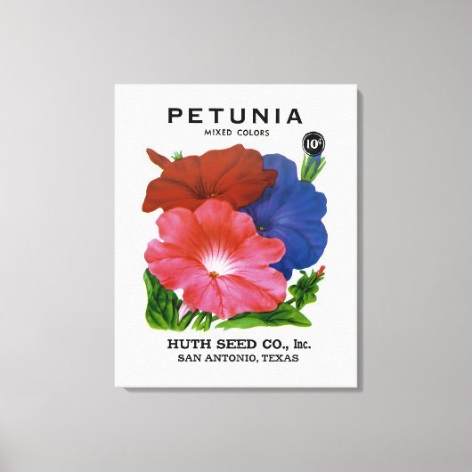 Petunia Seed Packet Canvas Afdruk (Voorkant)