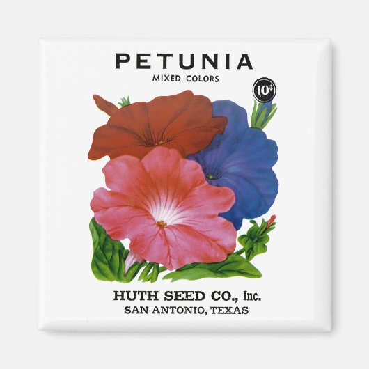 Petunia  Seed Packet Magneet (Voorkant)