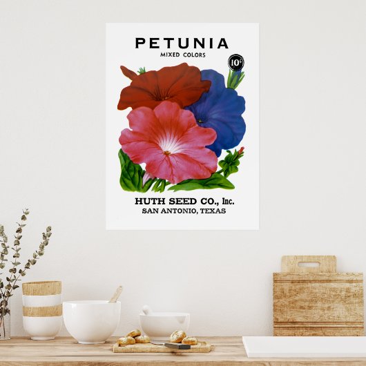 Petunia  Seed Packet Poster (Keuken)