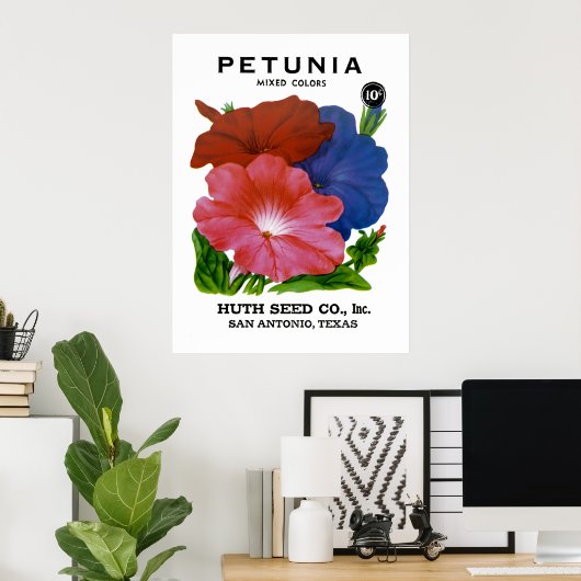 Petunia  Seed Packet Poster (Thuiskantoor)