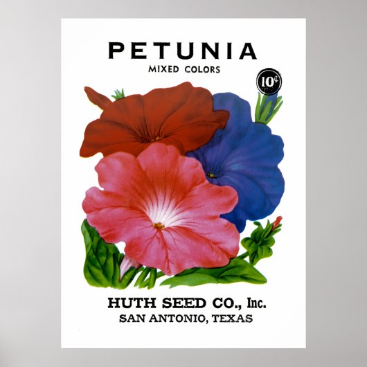Petunia  Seed Packet Poster (Voorkant)