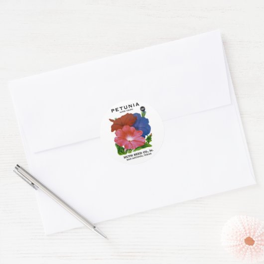Petunia  Seed Packet Ronde Sticker (Envelop)