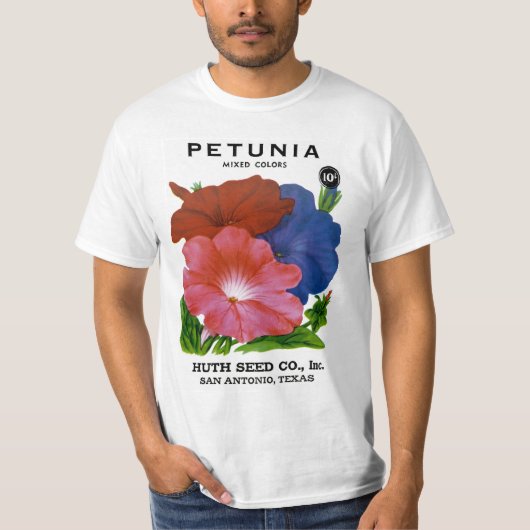 Petunia  Seed Packet T-shirt (Voorkant)