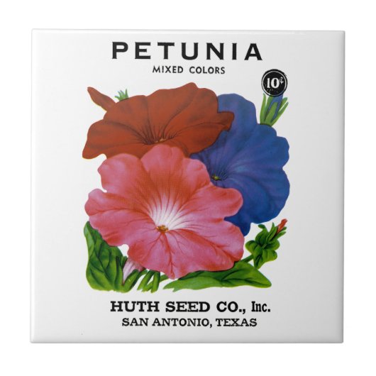 Petunia  Seed Packet Tegeltje (Voorkant)