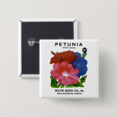 Petunia  Seed Packet Vierkante Button 5,1 Cm (Voorkant /achterkant)