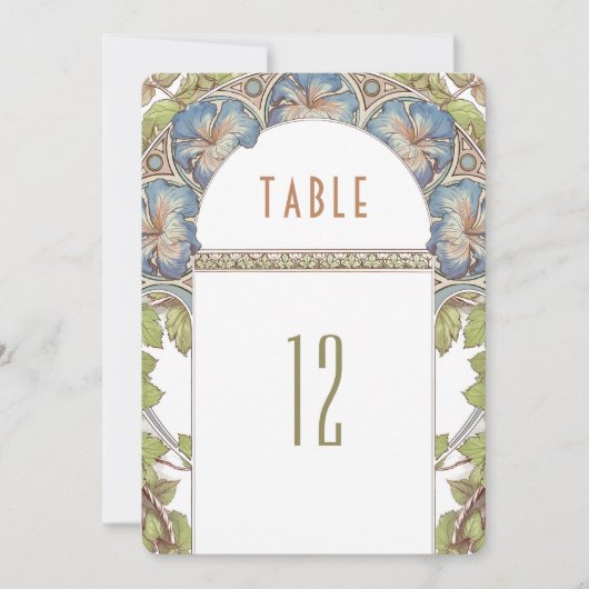 Petunia Tafelnummers Art Nouveau Bruiloft (Voorkant)