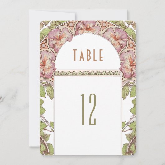 Petunia Tafelnummers  Art Nouveau Bruiloft (Voorkant)