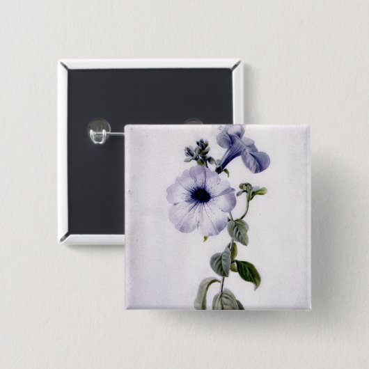 Petunia Vierkante Button 5,1 Cm (Voorkant /achterkant)