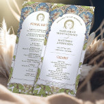 Petunia Vintage Trouwprogramma Art Nouveau Mucha Programmakaart<br><div class="desc">Introductie van het bewerkbare Petunia Trouwprogramma van Alphonse Mucha, nu beschikbaar op Zazzle! Dit elegante programma is de perfecte manier om uw gasten door uw speciale dag te leiden. Het Vintage Wedding Program beschikt over een prachtig Art Nouveau ontwerp van de legendarische Alphonse Mucha. De zachte kleuren en ingewikkelde details...</div>
