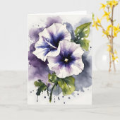 Petunia - Waterverf bloemen Kaart (Gele Bloem)