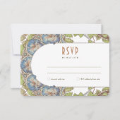Petunia Wedding RSVP Art Deco Mucha invoegen Kaart (Voorkant)