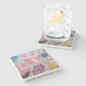 Petunia & Zomerbloemen Stenen Onderzetter (Zijkant)