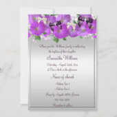 Petunias & Bows Meisjes Doop Kaart (Voorkant)