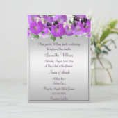 Petunias & Bows Meisjes Doop Kaart (Staand voorkant)