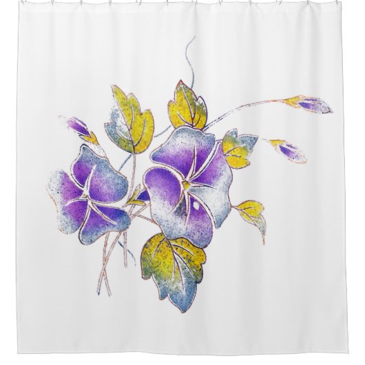 Petunias. Douchegordijn (Voorkant)