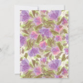 Petunias Floral Invitation Kaart (Achterkant)