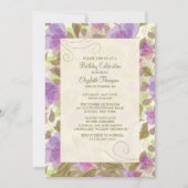 Petunias Floral Invitation Kaart (Voorkant)