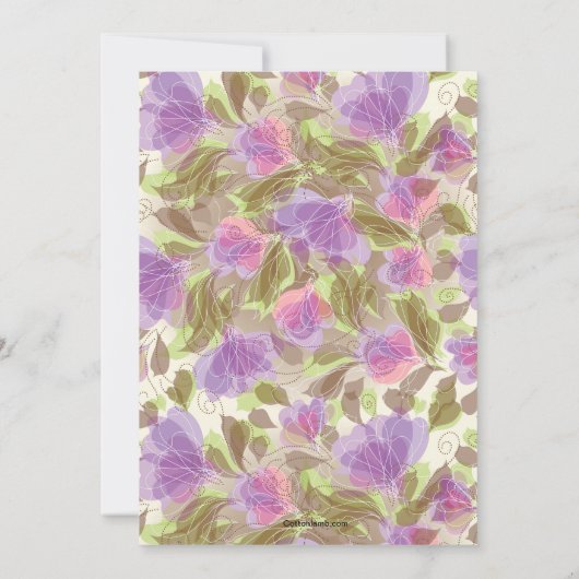 Petunias Floral Invitation Kaart (Achterkant)