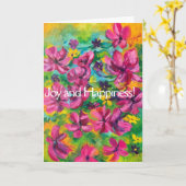 Petunias "Joy and Happiness" Birthday Card Kaart (Gele Bloem)